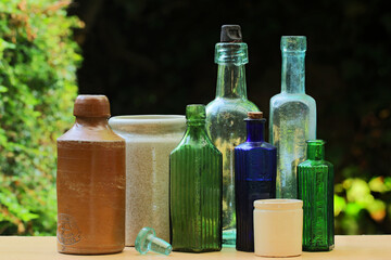 Victorian bottles and jars.