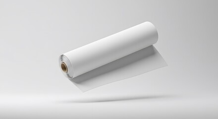 Blank White Paper Roll Mockup for Design Presentations and Branding Projects