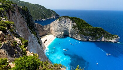 Flat lay of beauty products on marble background