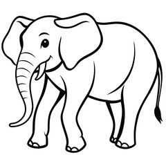 elephant cartoon isolated on white