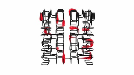 Hilbert curve blood-cell 3D loop animation can be used in medical explainers and fractal science visuals. The fusion of fractal geometry and biological motion illustrates circulation, vascular network - Powered by Adobe