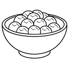 vector illustration of a bowl of bread