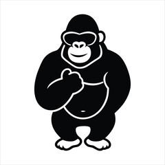 Naklejka premium Gorilla pounding chest wearing sunglasses vector