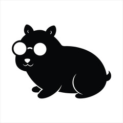 Hamster rolling wearing glasses vector