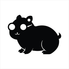 Hamster rolling wearing glasses vector