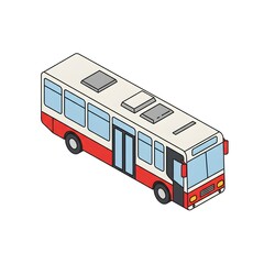 Isometric illustration of a city bus