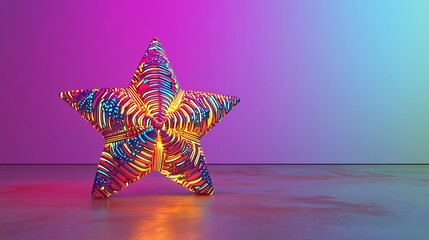 Vibrant star shape, neon colors