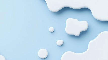 Abstract Liquid Shapes on Light Blue Background