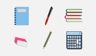 Educational accessories vector illustration for use.