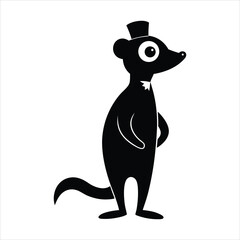 Meerkat standing wearing a monocle vector