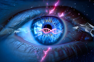 Human eye genetic code dna science technology futuristic