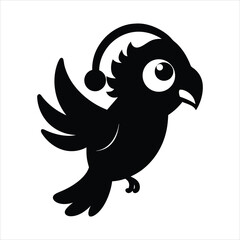 Parrot flying wearing headphones vector