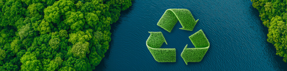 Circular Green Ecology Symbol: Nature Preservation, Environmental Sustainability, and Recycling for a Healthier Planet