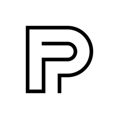 Letter FP or PF line creative monogram logo