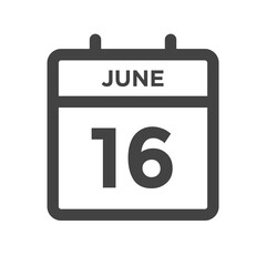 June 16 Calendar Day or Calender Date - Deadline or Appointment