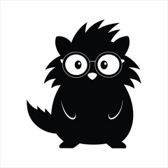 Porcupine sitting wearing glasses vector