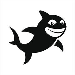 Shark grinning wearing goggles vector
