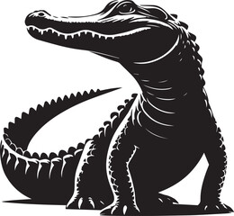 
Alligator Silhouette Isolated on White Background