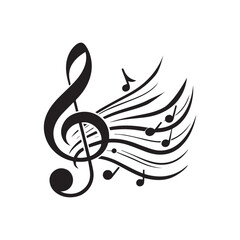 elegant Musical notes wave.