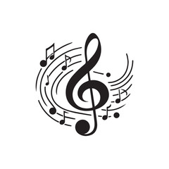 elegant Musical notes wave.
