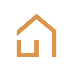 Letter U house minimal logo design