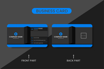 Corporate business card design template, visiting card, double sided business card design, clean horizontal layout