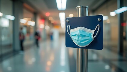 Face Mask Displayed in Public Space Reminder for Health Safety