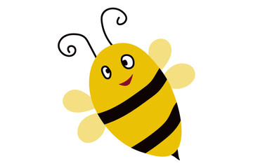 Bee in flat style. Insect vector element