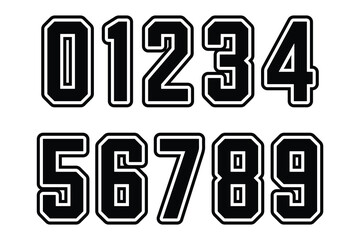 Sports Jersey Numbers Set vector.