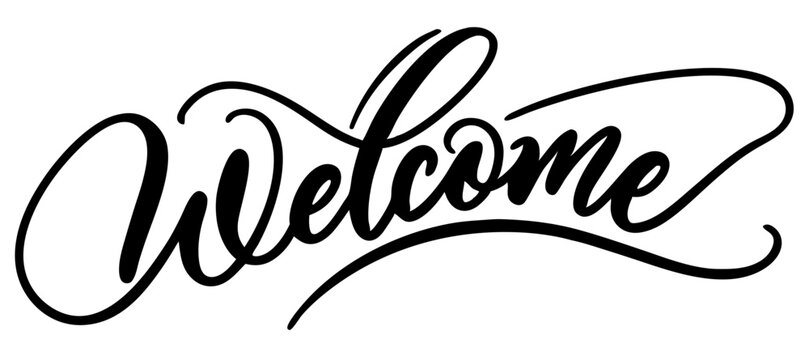 Welcome Sign: Black Cursive Calligraphy Design