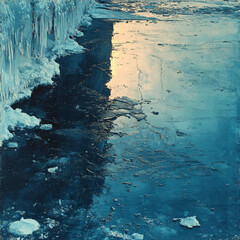 Melting Ice on Arctic Shore