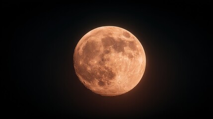 Obraz premium A full moon illuminates the dark night sky, casting a captivating glow on everything below