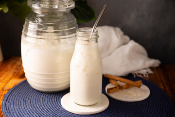 Agua de Horchata. Also known as horchata de arroz, it is one of the traditional fresh waters (aguas frescas) in Mexico, it is made with fresh water, rice and cinnamon.