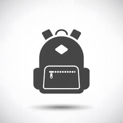 Simple black backpack icon