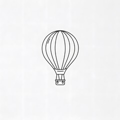 Simple black line drawing of a hot air balloon