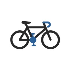 Simple black outline graphic of a bicycle