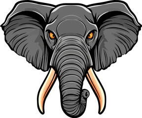 Elephant Head – Stylized Vector Illustration for Mascot or Logo Design