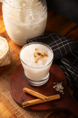 Agua de Horchata. Also known as horchata de arroz, it is one of the traditional fresh waters (aguas frescas) in Mexico, it is made with fresh water, rice and cinnamon.