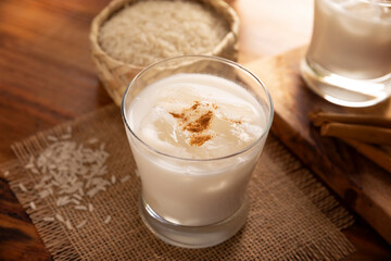 Agua de Horchata. Also known as horchata de arroz, it is one of the traditional fresh waters (aguas frescas) in Mexico, it is made with fresh water, rice and cinnamon.