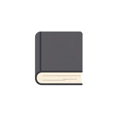 Simple, flat icon of a dark gray book