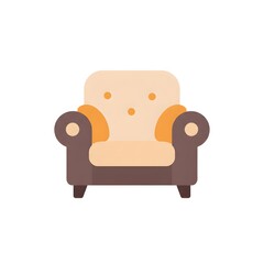 Simple, flat illustration of an armchair