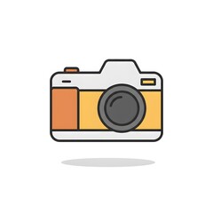 Simple, flat-colored illustration of a camera