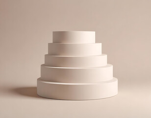 Beige stacked cylinder podium minimal scene