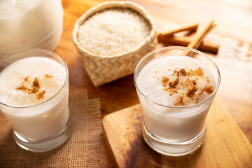 Agua de Horchata. Also known as horchata de arroz, it is one of the traditional fresh waters (aguas frescas) in Mexico, it is made with fresh water, rice and cinnamon.