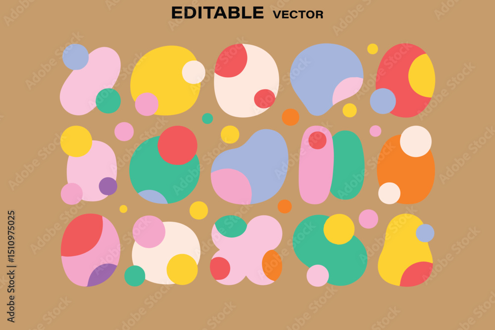 Poster abstract colorful shapes pattern modern graphic design element editable vector illustration backgrou
