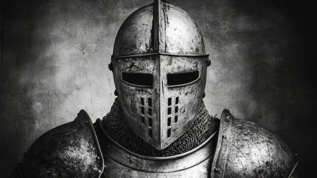 A knight figure is preparing for a jousting tournament with gleaming armor