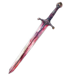 Historical Sword, watercolor clipart vector, high quality, isolated on a white background.