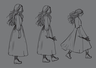 fashion girls sketch illustration