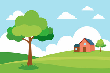 Fototapeta premium landscape with trees