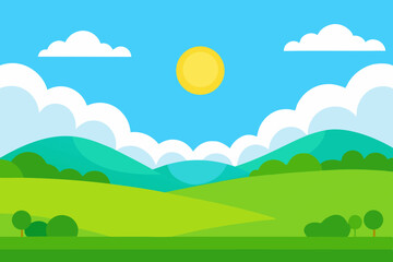 Obraz premium summer landscape with trees